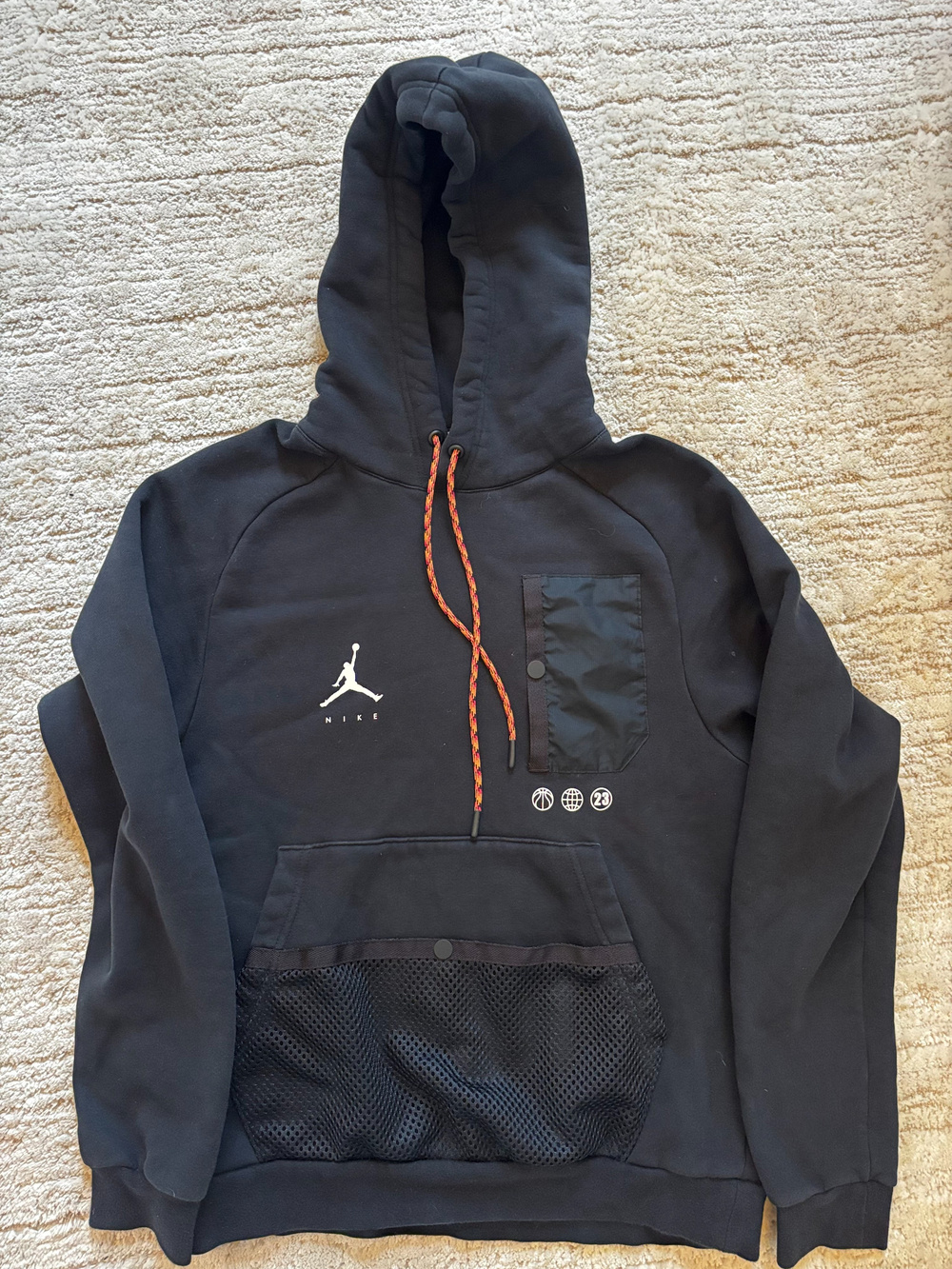 Nike Jordan Jumpman Hoodie Black Mesh Pocket Size S